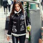 Printed Faux Shearling Jacket