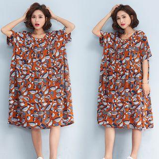 Short-sleeve Pattered Dress