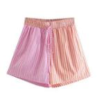 Paneled Striped Shorts