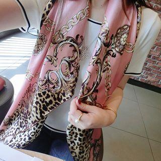 Leopard Print Scarf Pink - One Size