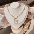 Alloy Pendant Freshwater Pearl Necklace Gold - One Size