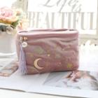 Flannel Moon & Star Makeup Pouch Palevioletred - One Size