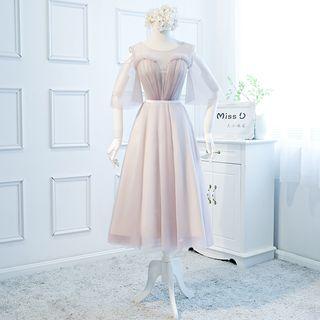 Sheer Midi Prom Dress