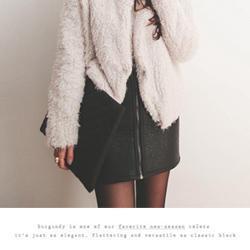 Zip-detail Faux-leather Skirt