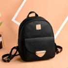 Faux Leather Metal Accent Backpack