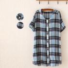 Short-sleeve Plaid Shirt Dress