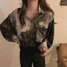 Tie-dyed Shirt Black & Gray & White - One Size