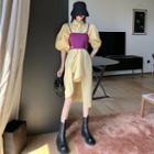 Set: Asymmetric Shirt Dress + Vest As Figure - One Size