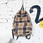 Plaid Woolen Backpack