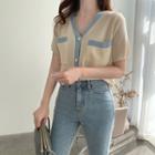 Short-sleeve Pocketed Knit Top