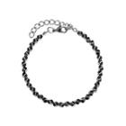 Faux Gemstone Bracelet Black - One Size