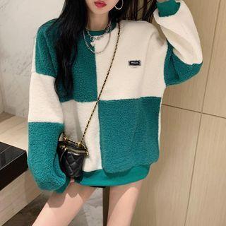Checkerboard Fleece Sweatshirt