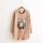 Owl Applique Long Sweater