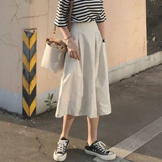 High Waist Cropped Wide-leg Pants Pants - Off-white - One Size