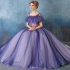 Embellished Cold Shoulder Ball Gown