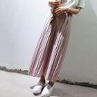 Cropped Wide Leg Pleated Pants