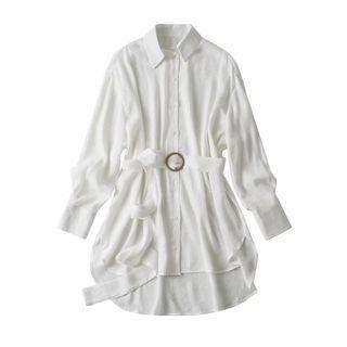 Belted Shirt White - One Size