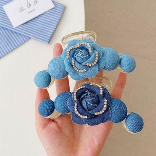 Flower Denim Hair Clamp