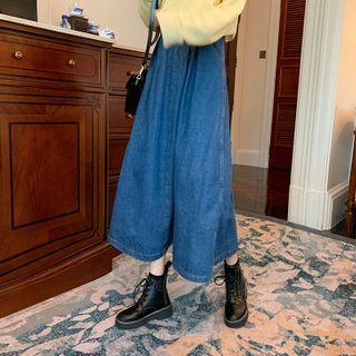 High-waist A-line Maxi Skirt