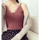 Lace Strap Knit Top