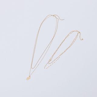Layered Chain Necklace Set Of 2