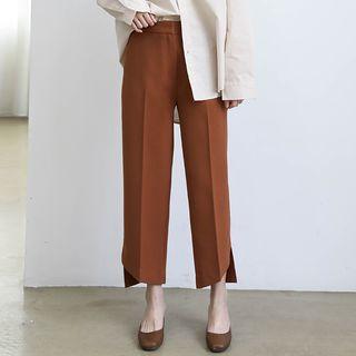 Asymmetrical Hem Straight Leg Pants
