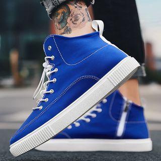Plain Canvas High-top Sneakers
