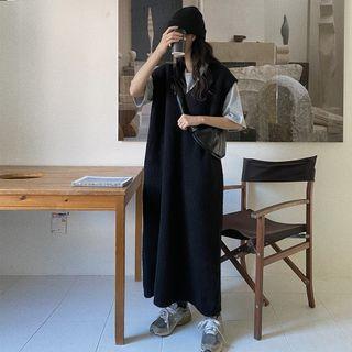 V-neck Maxi Sweater Vest Dress