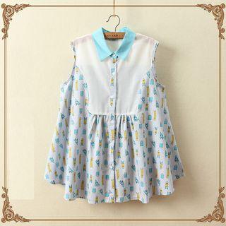 Print Sleeveless Blouse