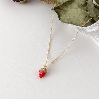Strawberry Pendant Necklace Gold - One Size