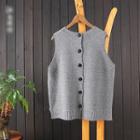 Plain Cable Knit Vest