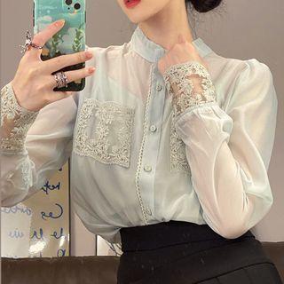 Lace Panel Shirt / Camisole Top