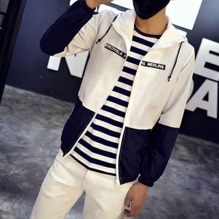 Hooded Color-block Zip Jacket