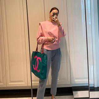 Padded Sharp-shoulder Sweatshirt