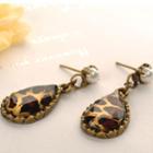 Leopard Print Earrings  Copper - One Size