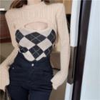 Cable Knit Crop Knit Top