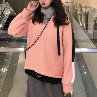 Turtleneck Oversized Mock Two Piece Pullover