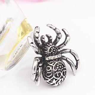 Spider Rhinestone Alloy Brooch Silver - One Size
