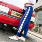 Striped Loose-fit Cutout Pants