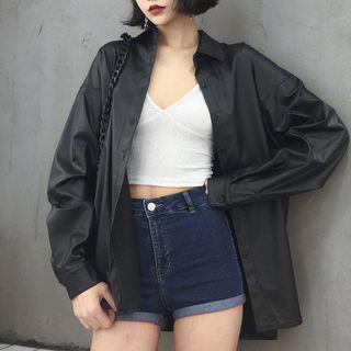 Faux-leather Shirt