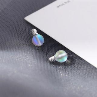 925 Sterling Silver Light Bulb Stud Earrings 1 Pair - As Shown In Figure - One Size