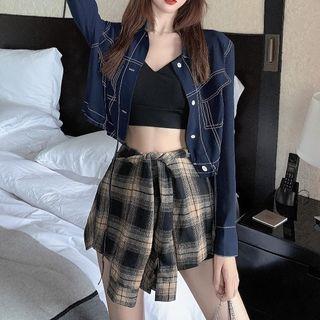 Plaid Mini A-line Skort / Shirt