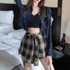 Plaid Mini A-line Skort / Shirt