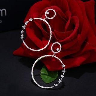 Rhinestone Hoop-detail Earrings