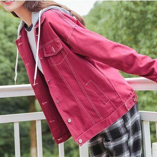 Contrast Hooded Stitched Jacket