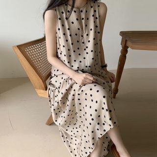 Sleeveless Polka Dot Maxi Dress