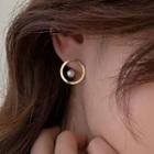 Faux Pearl Hoop Alloy Earring 1 Pair - Gold - One Size