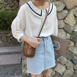 Sailor-collar Chiffon Top