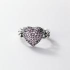 925 Sterling Silver Heart Ring Ring - Silver - One Size