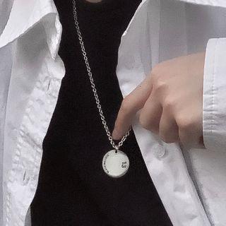 Alloy Disc Pendant Necklace 0451a - Necklace - One Size